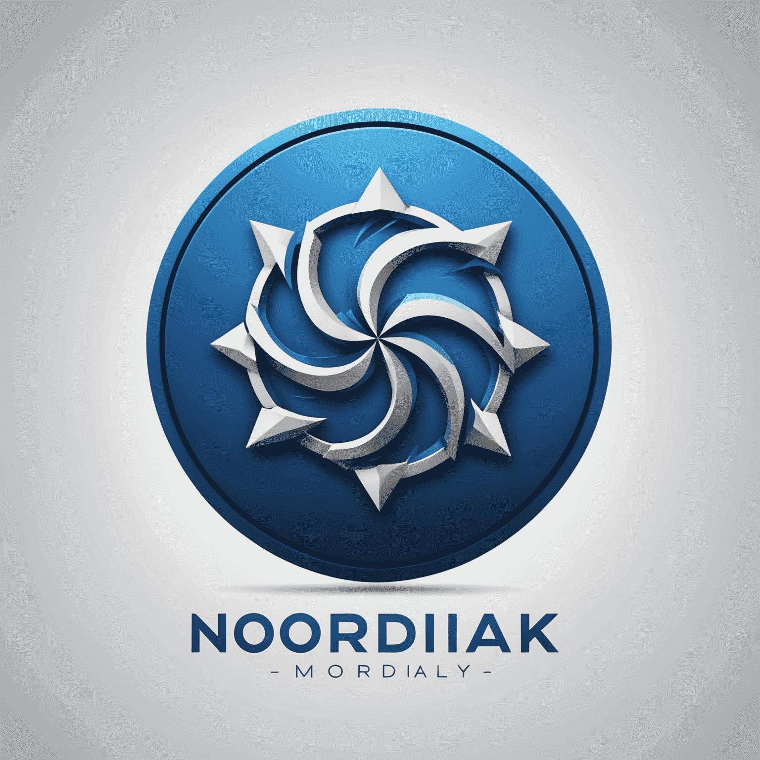 Nordiak logo - sininen yritystunnus, jossa on moderni ja dynaaminen muotoilu