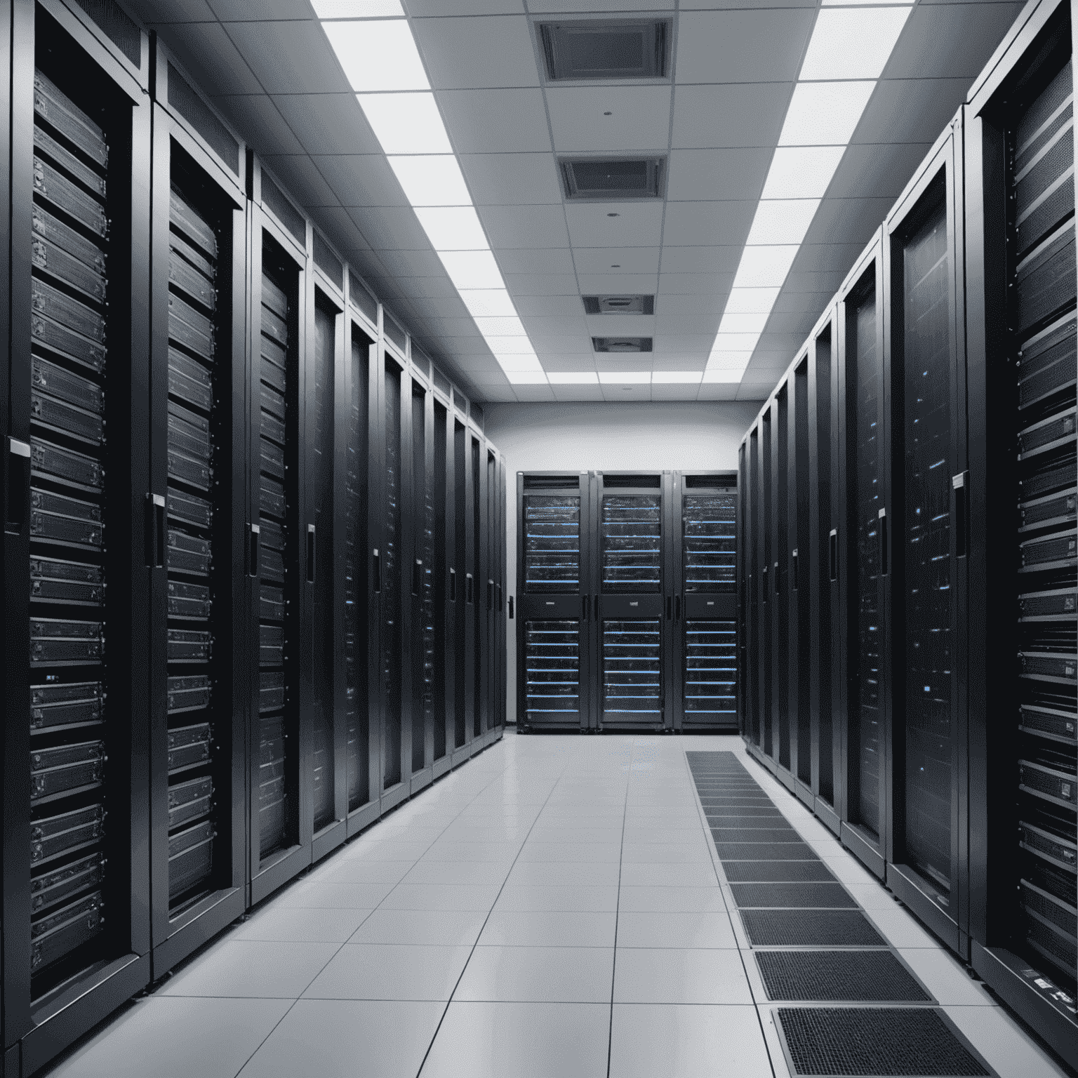 Kuva IT-ratkaisuista: Modernit palvelimet ja verkkoinfrastruktuuri datakeskuksessa